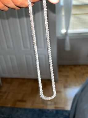 Elegant Silver Tennis Necklace with Clear Stones - Women Jewelry